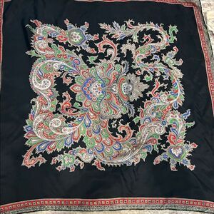 Glentex silk Paisley Patterned Scarf approximately 26” x 26”